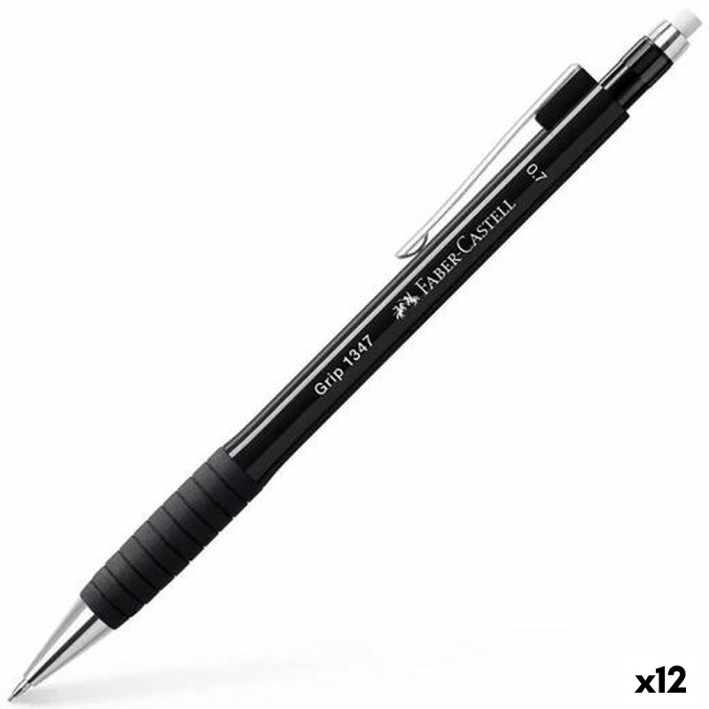 Portemines Faber-Castell Grip 1347 Noir 0,7 mm (12 Unités)