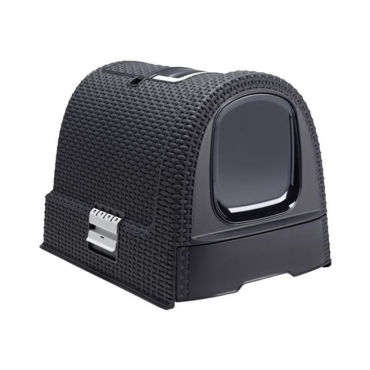 CURVER Maison de toilette - Anthracite - Pour chat - 51 x 38,5 x 39,5