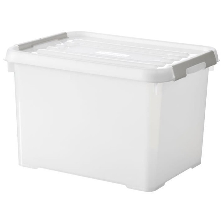 CURVER | HANDY PLUS 20L CLIPS BLANC - 100% RECYCLE, Rangement, Milky,