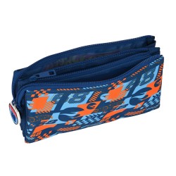 Trousse Fourre-Tout Triple Hot Wheels Speed club Orange Blue marine (22 x 12 x 3 cm)