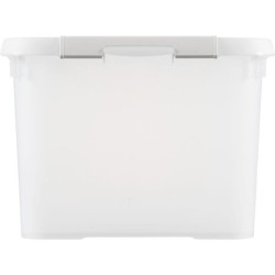 CURVER | HANDY PLUS 50L CLIPS BLANCS - 100% RECYCLE, Rangement, Milky, 60 x 40 x 29 cm