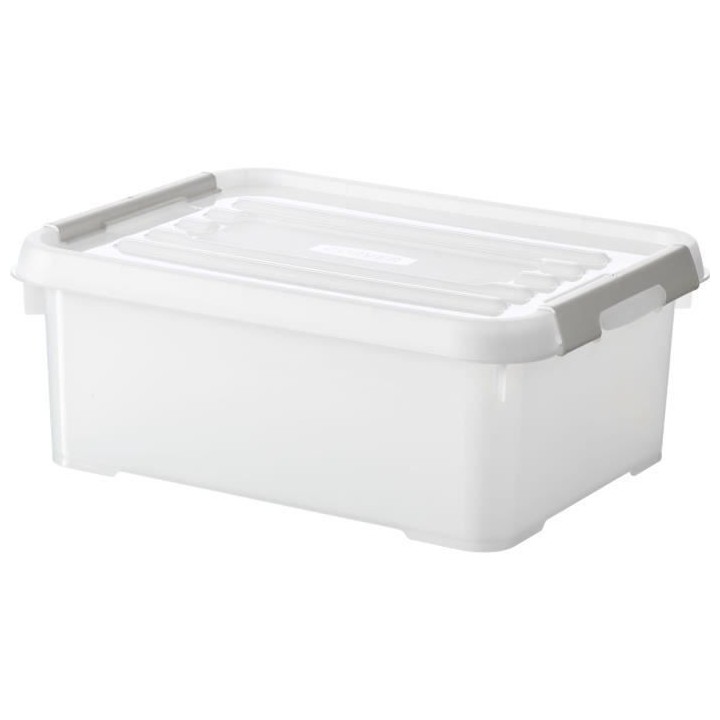 CURVER | HANDY PLUS 12L CLIPS BLANC - 100% RECYCLE, Rangement, Milky,