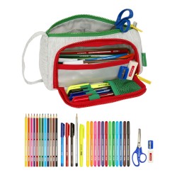 Trousse Scolaire avec Accessoires Benetton Pop Gris 20 x 11 x 8.5 cm (32 Pièces)