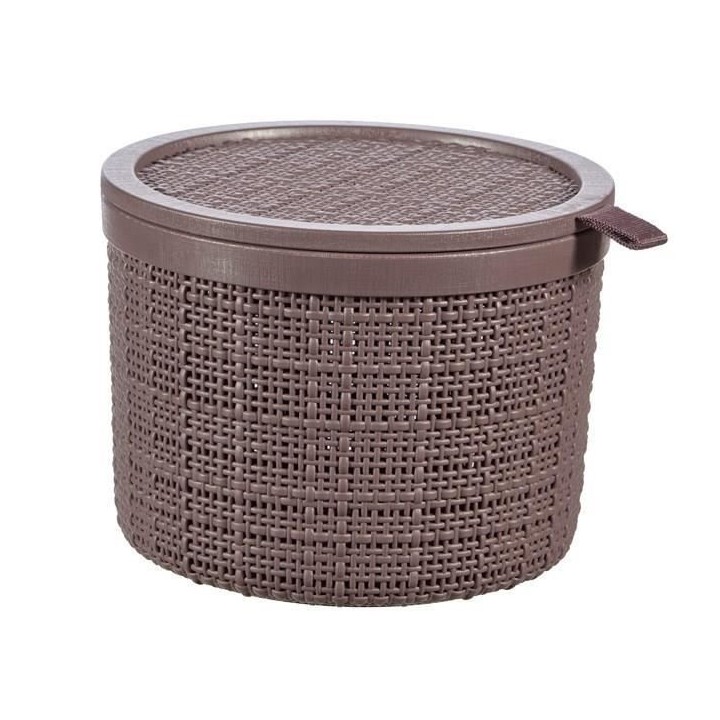 CURVER Boite ronde en jute avec couvercle - 2 L - 100% Recyclé