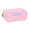 Trousse Fourre-Tout Triple Benetton Pink Rose (21,5 x 10 x 8 cm)