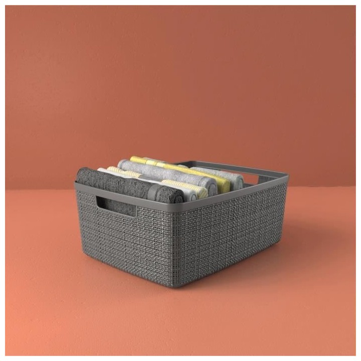 CURVER Paniere en jute - Rectangulaire M - 12 L - 100% Recyclé