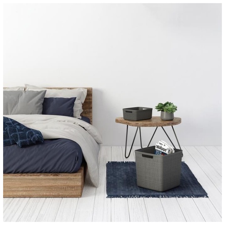 CURVER Paniere en jute - Cube - 17 L - 100% Recyclé