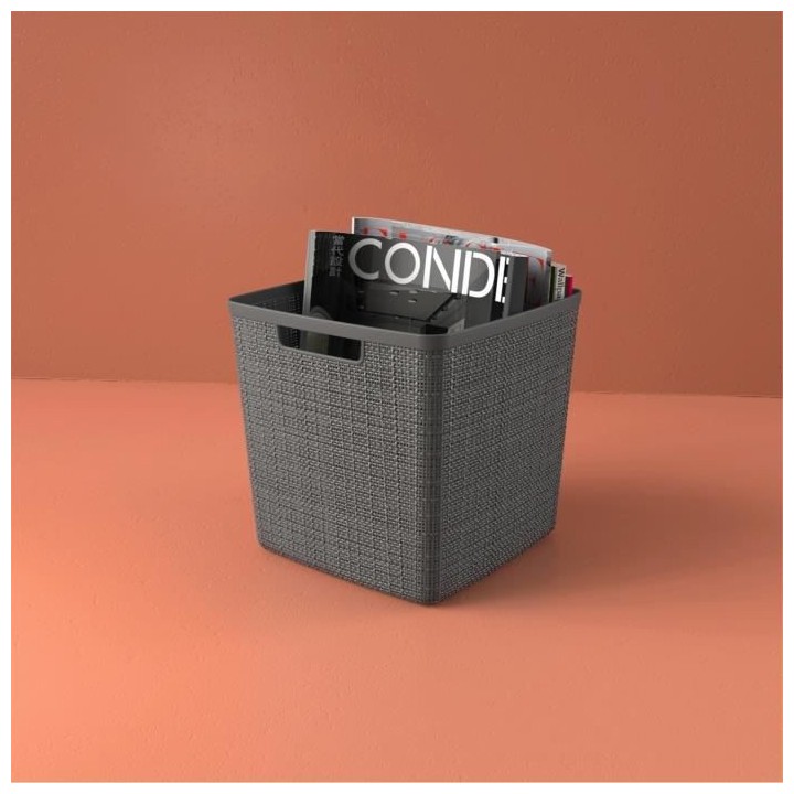 CURVER Paniere en jute - Cube - 17 L - 100% Recyclé