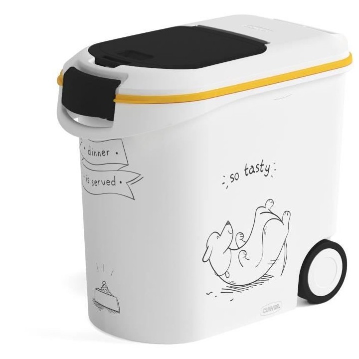 Curver Récipient alimentaire a roulettes Dinner is Served chiens 15 L
