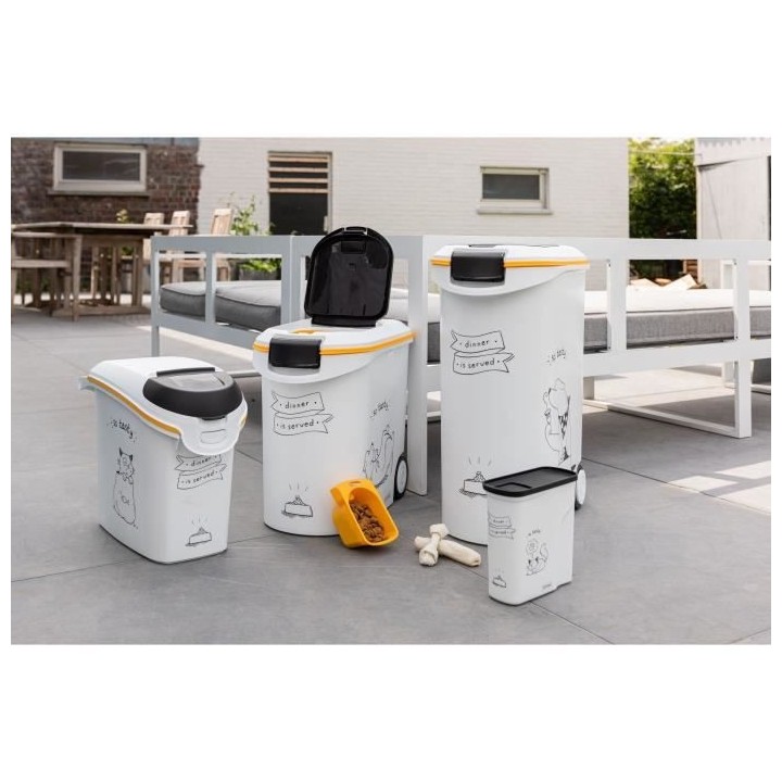 Curver Récipient alimentaire a roulettes Dinner is Served chiens 15 L