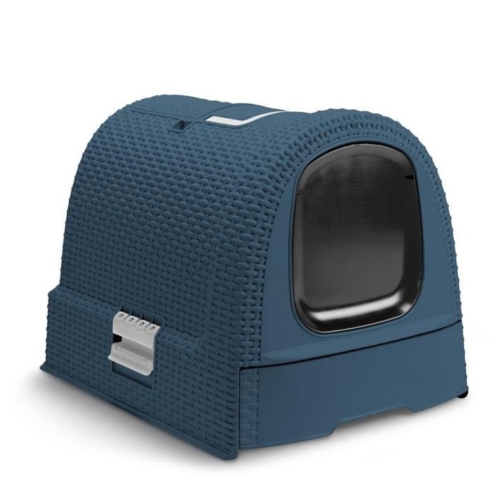 CURVER Maison de toilette - Bleu - Pour chat - 51 x 38,5 x 39,5 cm