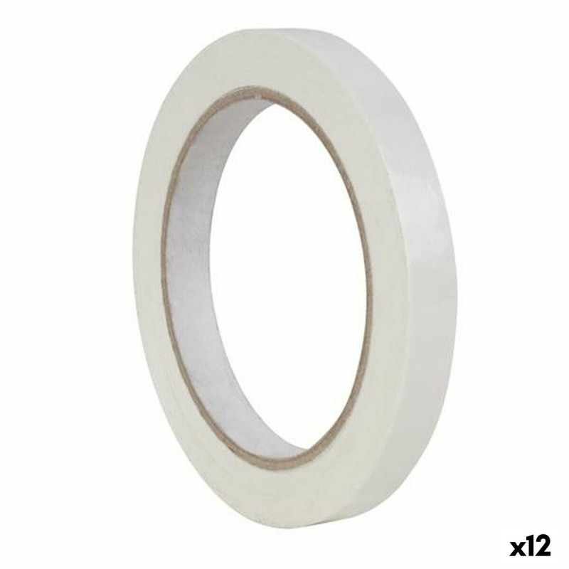 Ruban adhésif Apli 66 m Blanc 12 mm PVC (12 Unités)