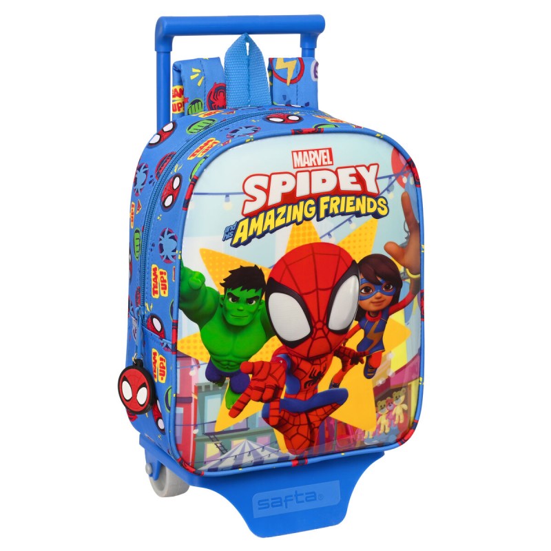 Cartable à roulettes Spiderman Team up Bleu (22 x 27 x 10 cm)