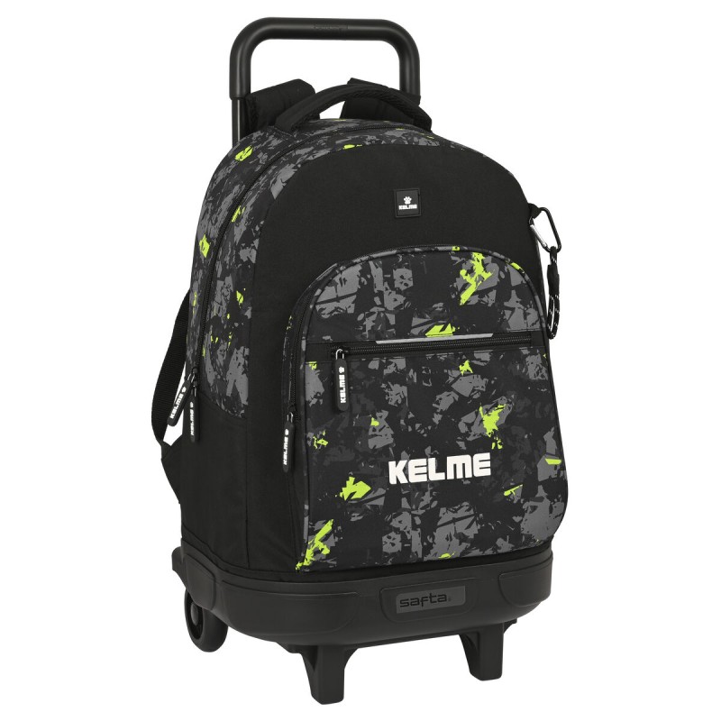 Cartable à roulettes Kelme Jungle Noir Gris Citron (33 x 45 x 22 cm)