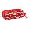 Trousse Fourre-Tout Double Cars Let's race Rouge Blanc (21 x 8 x 6 cm)