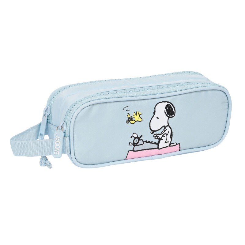 Trousse Fourre-Tout Double Snoopy Imagine Bleu (21 x 8 x 6 cm)