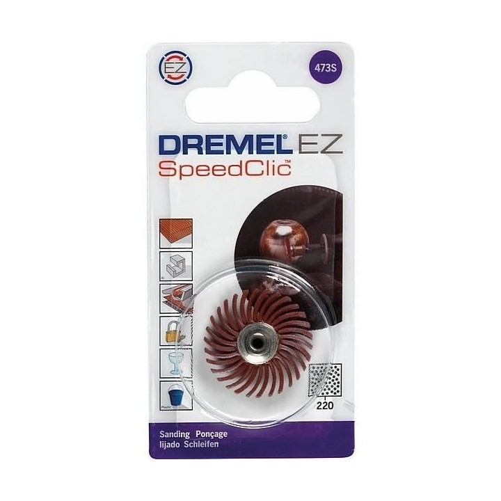 Brosse Abrasive de Précision DREMEL S473 - (Diametre 25mm, Grain 220