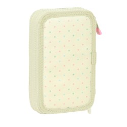 Trousse Scolaire avec Accessoires Glow Lab Magic flow Beige 12.5 x 19.5 x 4 cm (28 Pièces)