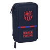 Trousse Scolaire avec Accessoires F.C. Barcelona Blue marine 12.5 x 19.5 x 4 cm (28 Pièces)