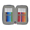 Trousse Scolaire avec Accessoires Munich College Gris 12.5 x 19.5 x 4 cm (28 Pièces)