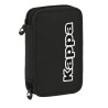 Trousse Scolaire avec Accessoires Kappa Black Noir 12.5 x 19.5 x 4 cm (28 Pièces)