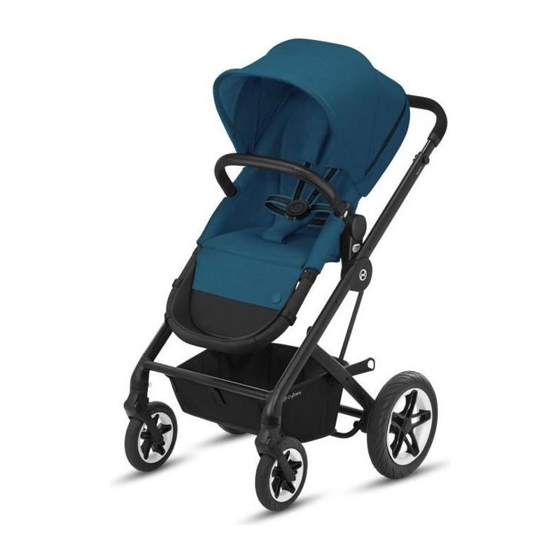 CBX BY CYBEX Poussette duo Talos S - Des la naissance - Jusqu'a 22kg - Dossier inclinable - Roues increvables - Black River Blue