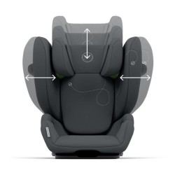 Cybex Siege auto Solution G i-Fix - Groupe 2/3 - De 3 a 12 ans - Fixation Isofix ou ceinture - Inclinable - Noir granite