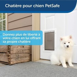 PetSafe - Porte pour Animaux pour Conditions Climatiques Extremes - Triple protection Contre Froid/Chaud, Cadre aluminium, Taill