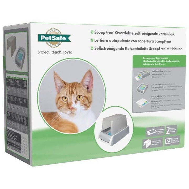 PETSAFE - Bac a Litiere Auto-nettoyante ScoopFree 1,5 et son Couvercle