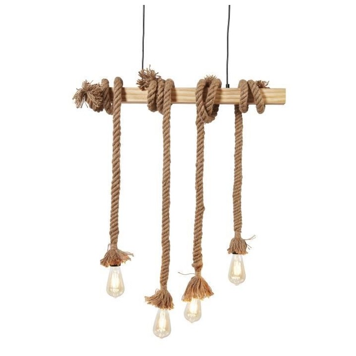 DETROIT Suspension industrielle 4 tetes - Métal - 71 x 15x 10 cm - Co