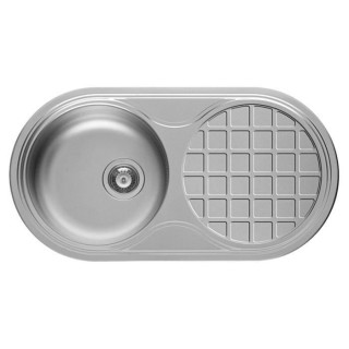 NORD INOX Évier a encastrer - Inox - 1 bac et 1 égouttoir - 85 x 45