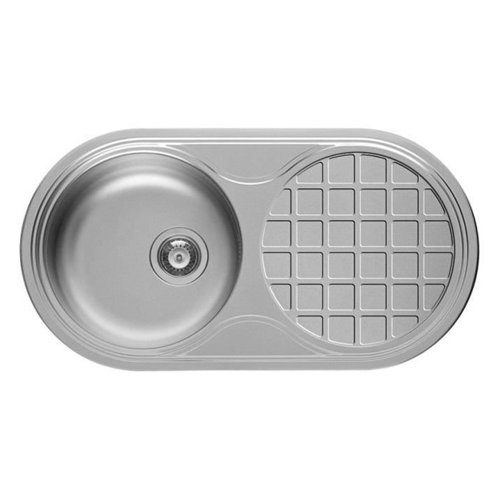 NORD INOX Évier a encastrer - Inox - 1 bac et 1 égouttoir - 85 x 45