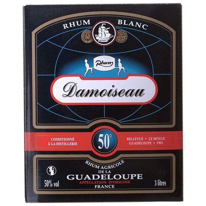 Rhum Damoiseau - Rhum agricole blanc - Guadeloupe - 50%vol - BIB 300cl