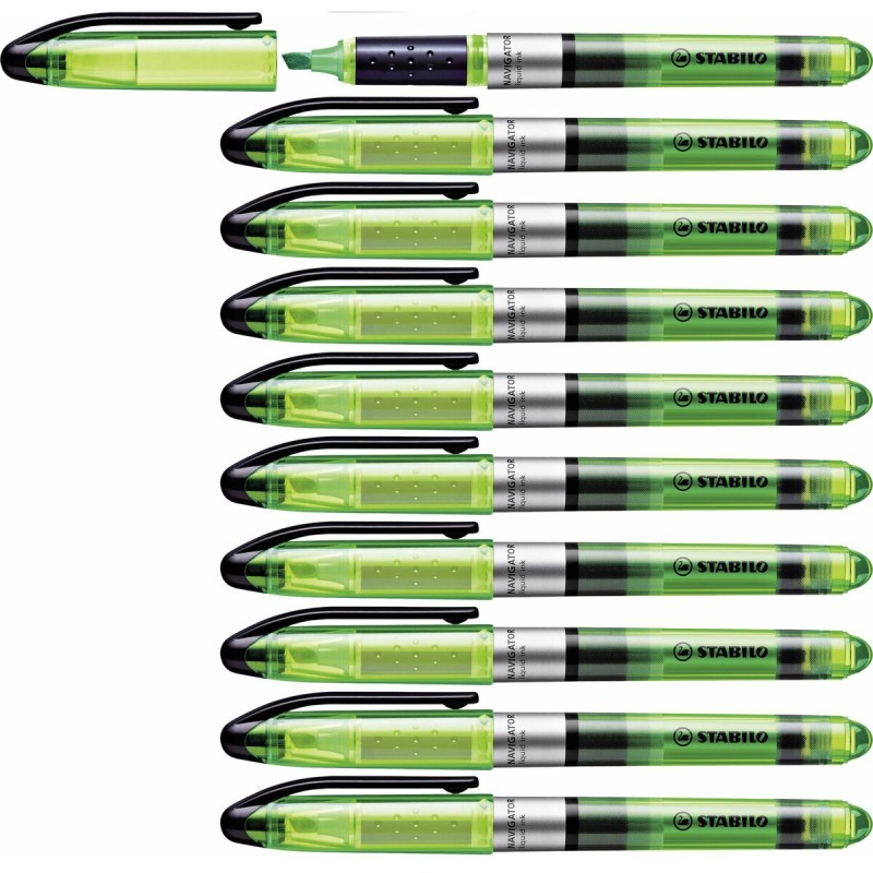 Marqueur fluorescent Stabilo Navigator Vert (10 Unités) (1 Unités)