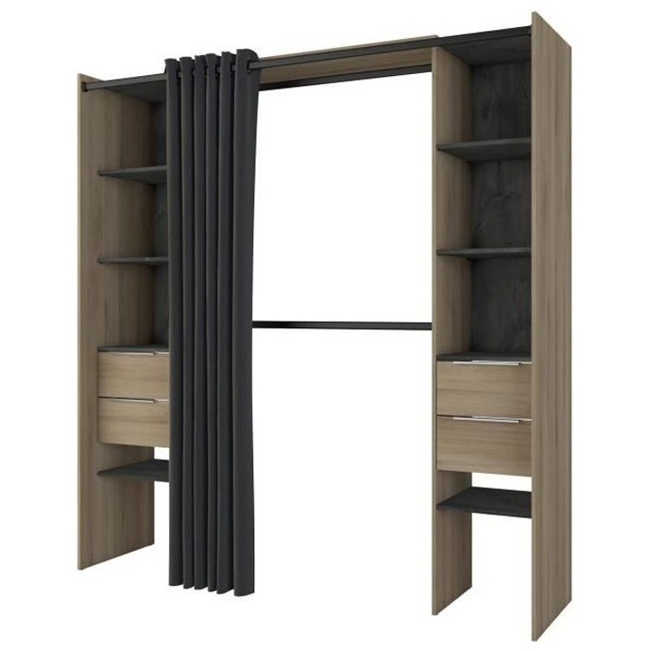 DEMEYERE Kit dressing 2 colonnes + 2 penderies + 4 tiroirs - Décor ch