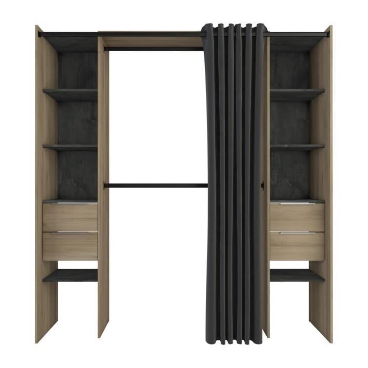 DEMEYERE Kit dressing 2 colonnes + 2 penderies + 4 tiroirs - Décor ch