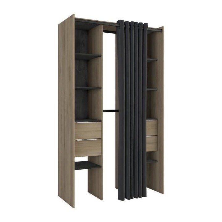 DEMEYERE Kit dressing 2 colonnes + 2 penderies + 4 tiroirs - Décor ch