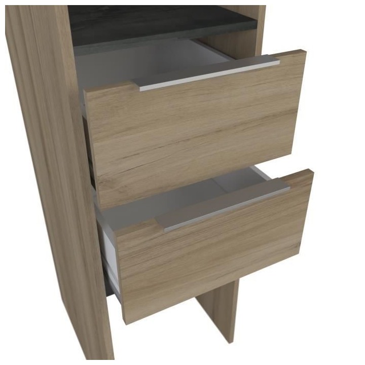 DEMEYERE Kit dressing 2 colonnes + 2 penderies + 4 tiroirs - Décor ch