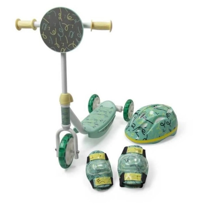 Trottinette 3 Roues + Casque+ Protections