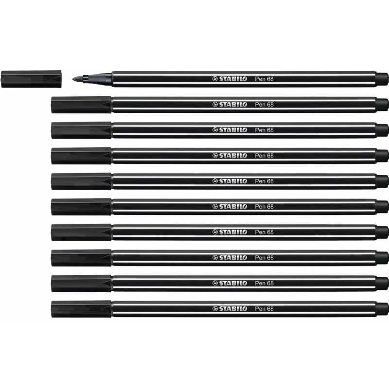 Feutres Stabilo Pen 68 Noir 10 Unités