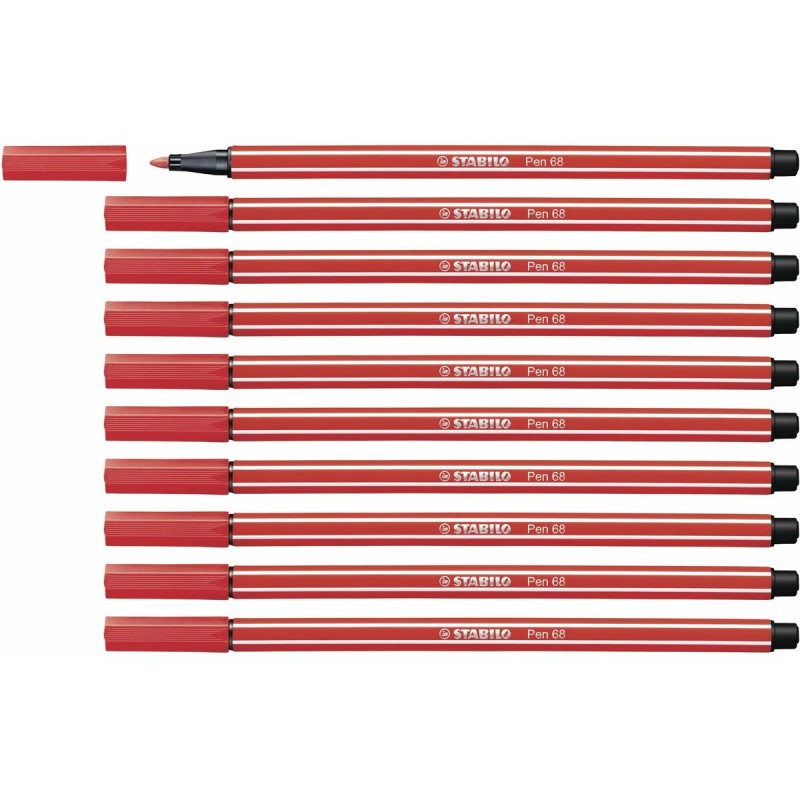 Feutres Stabilo Pen 68 10 Unités Carmine