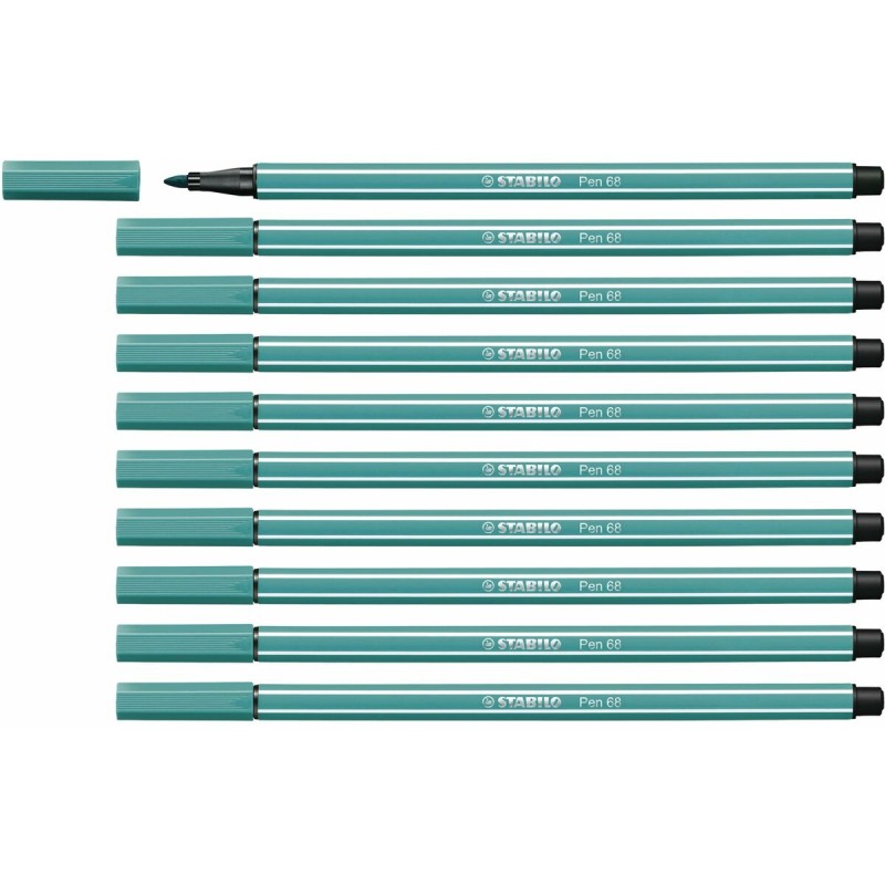 Feutres Stabilo Pen 68 Turquoise (10 Pièces)