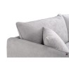 Canapé Fixe 3 places DAREN -Tissu Gris clair - Style scandinave -2 Coussins Déco - L 207 x P 90 x H 88 cm