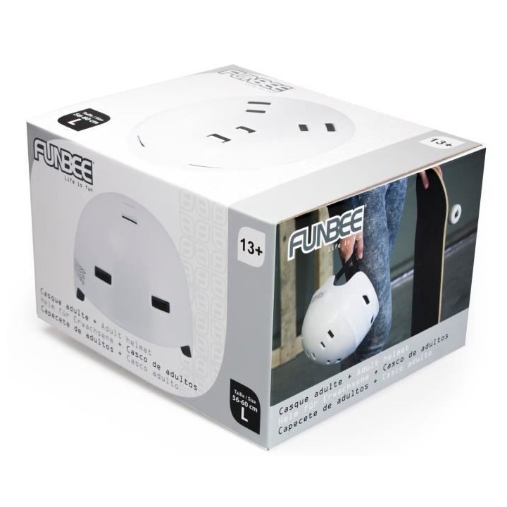 FUNBEE - Casque bol adulte - blanc (m 54-58)