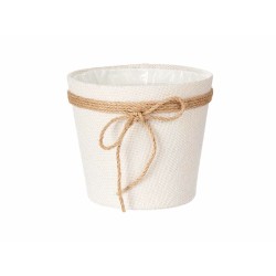 Cache-pot 18 x 16 cm Blanc Corde Plastique (24 Unités)