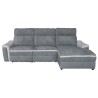 DARWIN Canapé d'angle droit dont 1 relax électrique- Tissu gris foncé et gris clair - L 273 x P 96 x H 104 cm