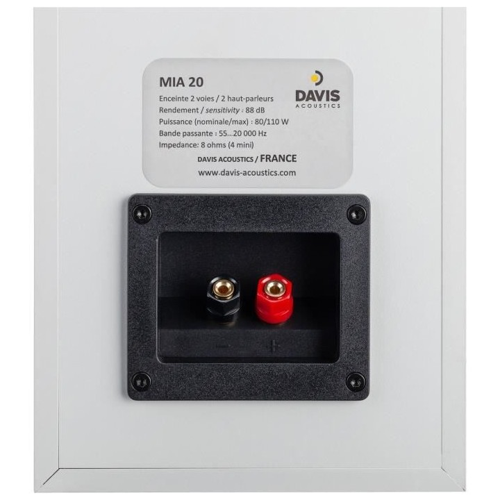 DAVIS ACOUSTICS MIA 20 - Paire d'enceintes bibilotheque - 88dB - 110W
