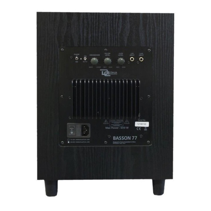 DAVIS ACOUSTICS BASSON 77 Caisson de basse Frene Noir