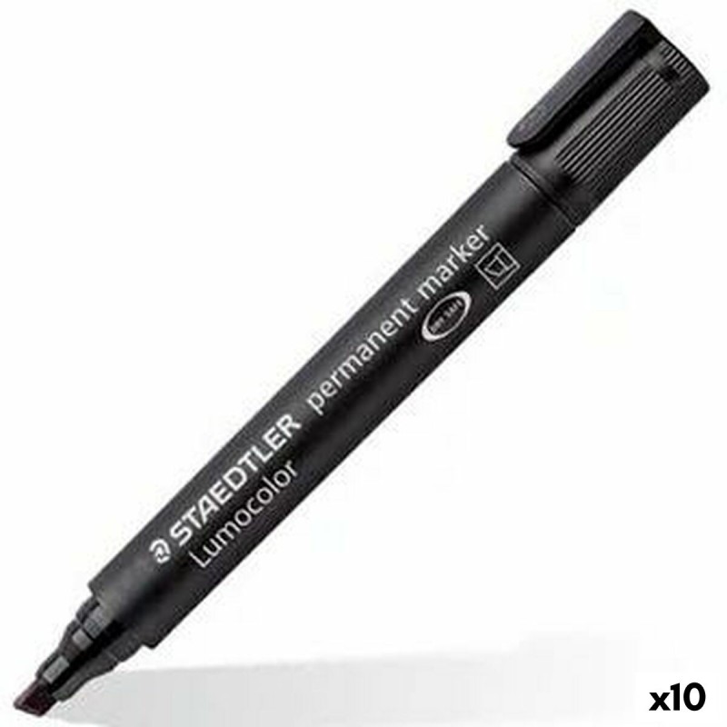 Marqueur permanent Staedtler Lumocolor 350 Noir (10 Unités)