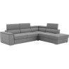 Canapé d'angle convertible réversible 5 places DAYTONA - Tissu Gris - Contemporain - L 275 x P 233 x H 76 cm